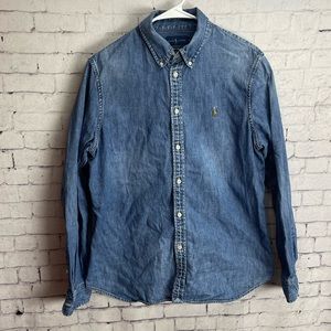 Ralph Lauren denim long sleeve button down shirt size XL